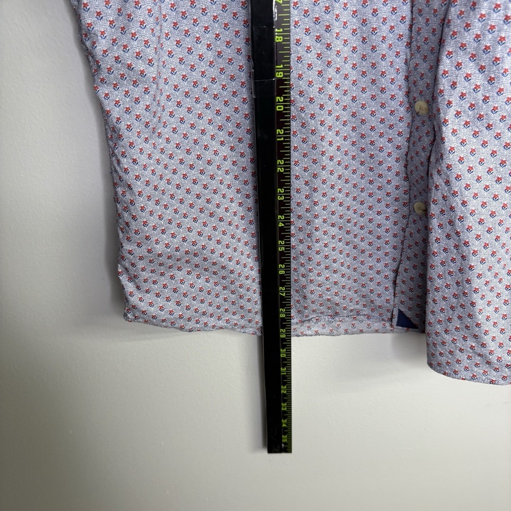 Untuckit Mens Shirt XL Blue Floral Short Sleeve Button Up Collar Casual Office - Picture 7 of 9